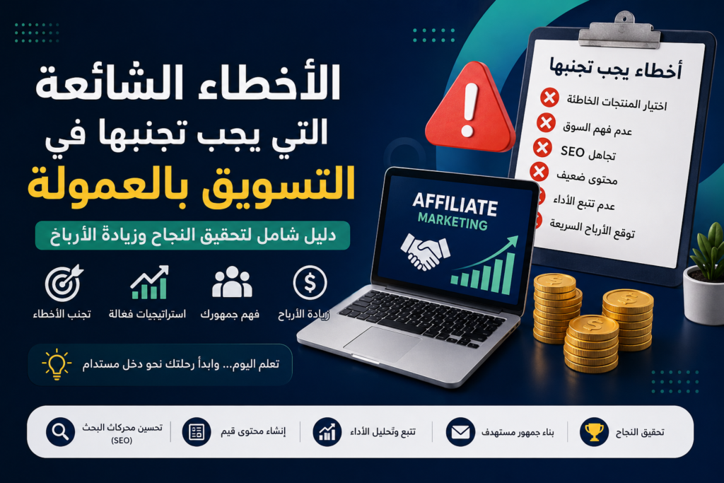 الأخطاء الشائعة التي يجب تجنبها في التسويق بالعمولة لتحقيق النجاح وزيادة الأرباح